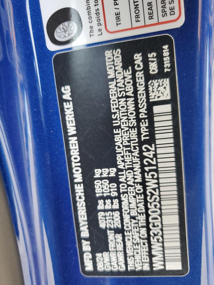 2025 Mini Cooper S VIN: WMW53GD05S2W51242 Lot: 85571045