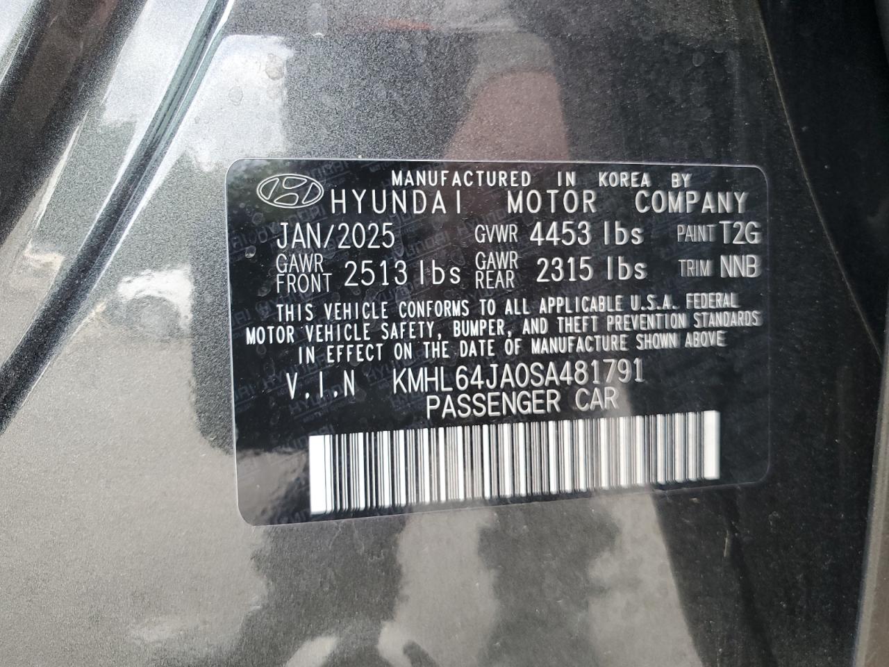2025 Hyundai Sonata Sel VIN: KMHL64JA0SA481791 Lot: 85490895