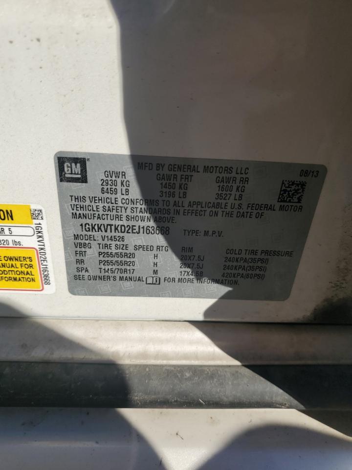 2014 GMC Acadia Denali VIN: 1GKKVTKD2EJ163668 Lot: 85903745