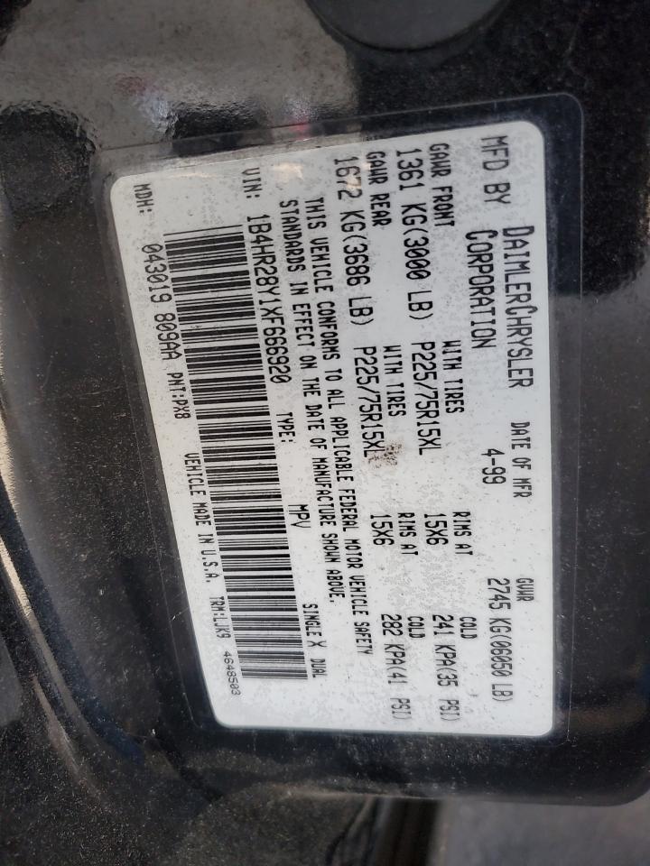 1999 Dodge Durango VIN: 1B4HR28Y1XF666920 Lot: 82678345