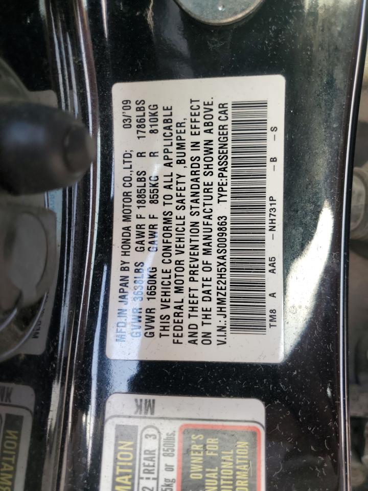 2010 Honda Insight Lx VIN: JHMZE2H5XAS009863 Lot: 81956555