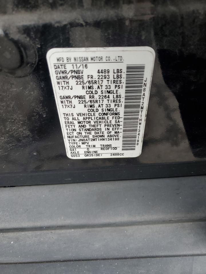 2017 Nissan Rogue S VIN: JN8AT2MT1HW134198 Lot: 82451155