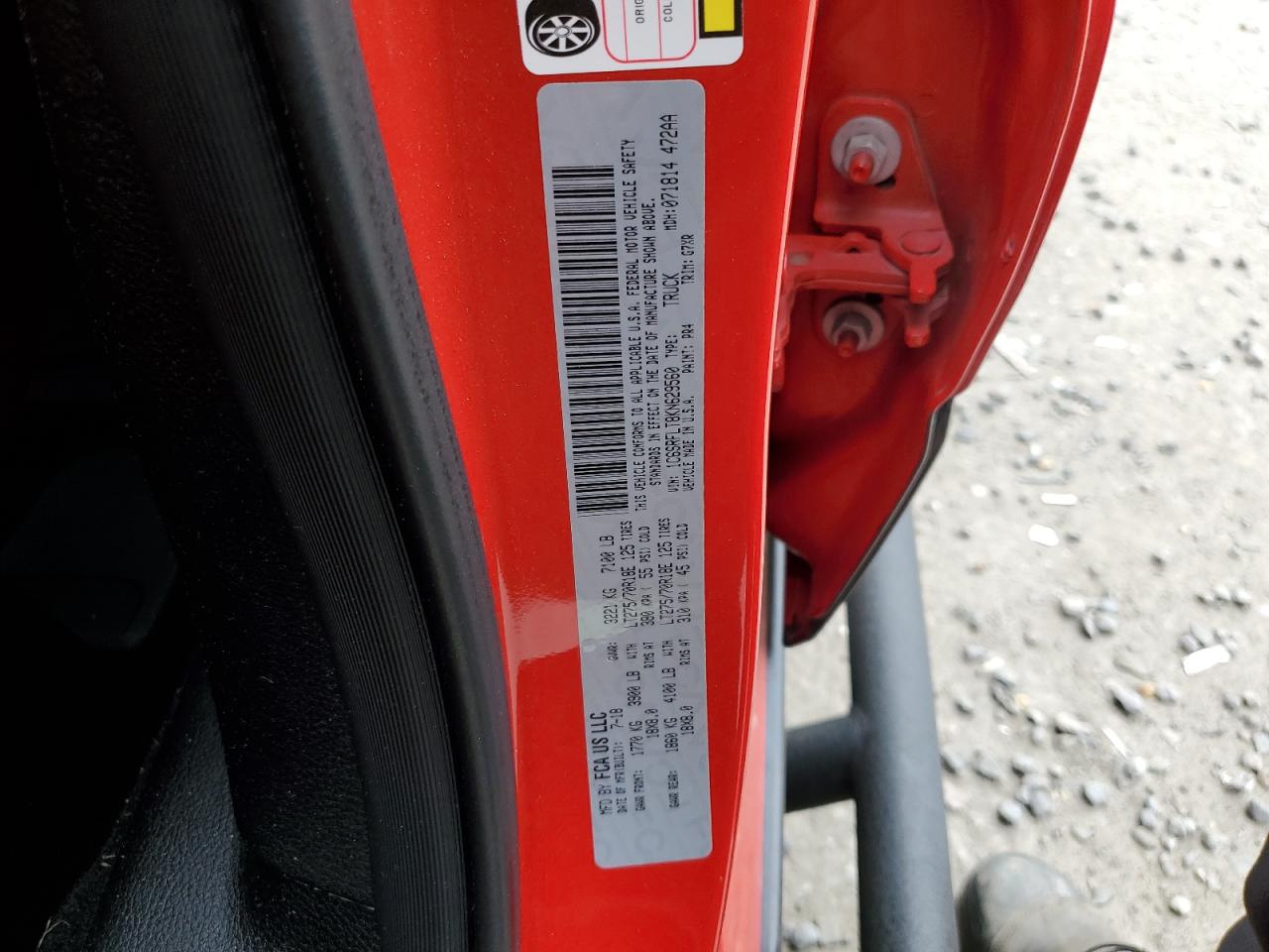 2019 Ram 1500 Rebel VIN: 1C6SRFLT8KN629560 Lot: 82457005