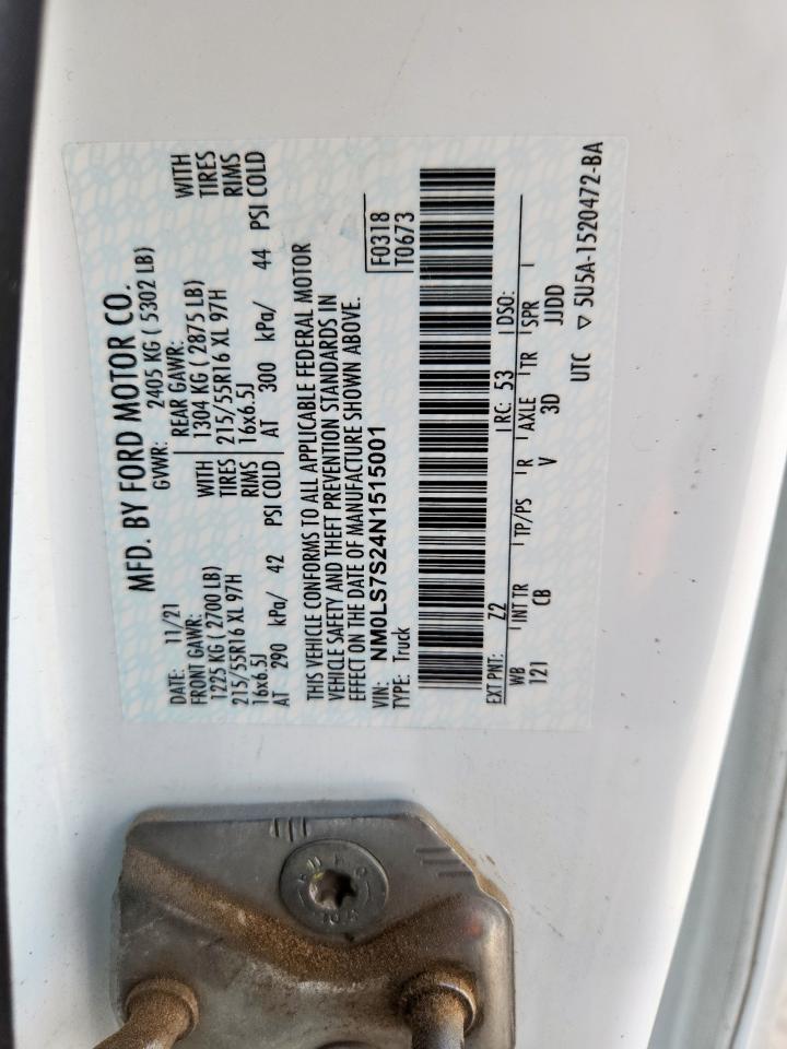 2022 Ford Transit Connect Xl VIN: NM0LS7S24N1515001 Lot: 85492835