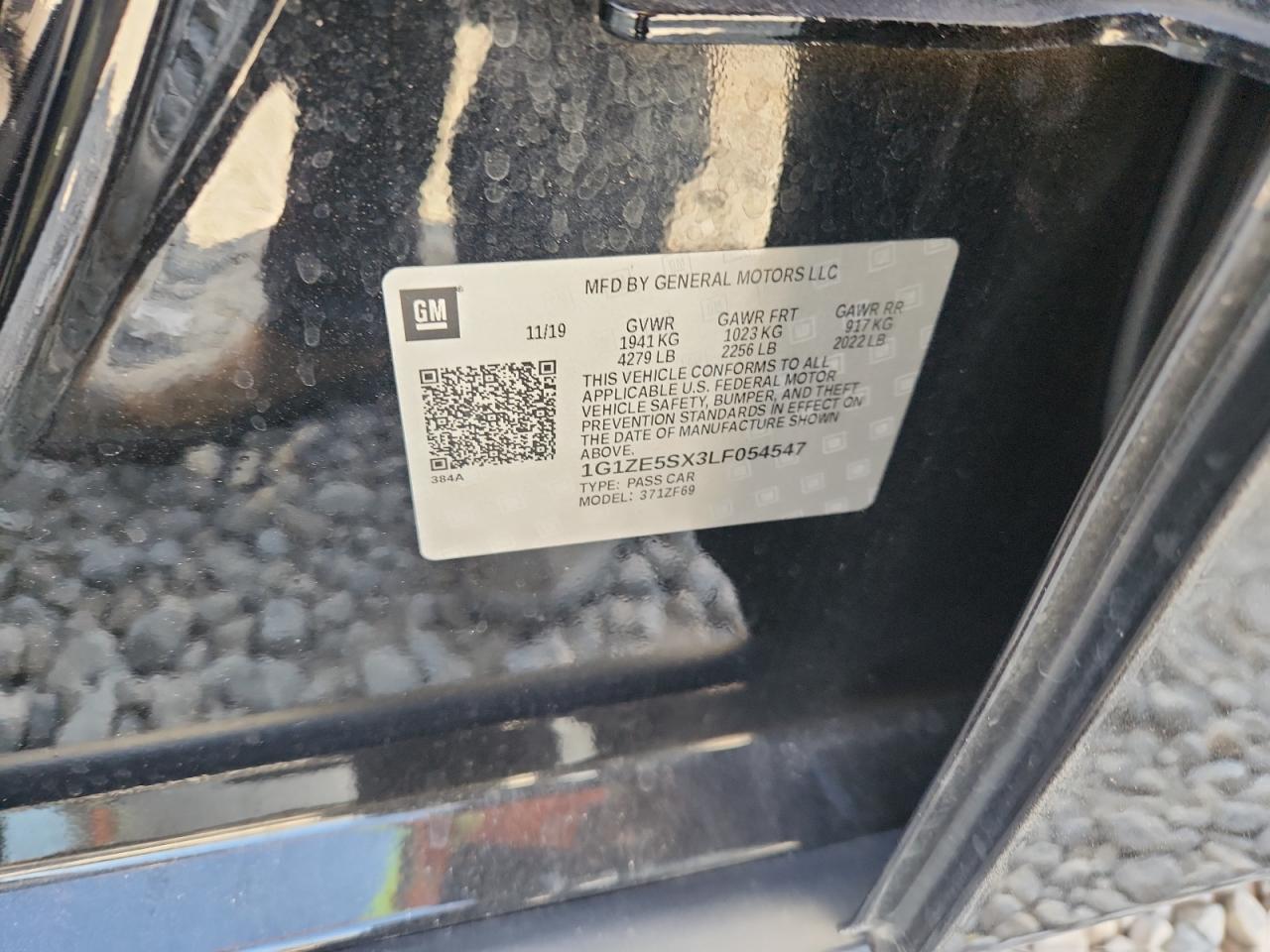 2020 Chevrolet Malibu Premier VIN: 1G1ZE5SX3LF054547 Lot: 86210505