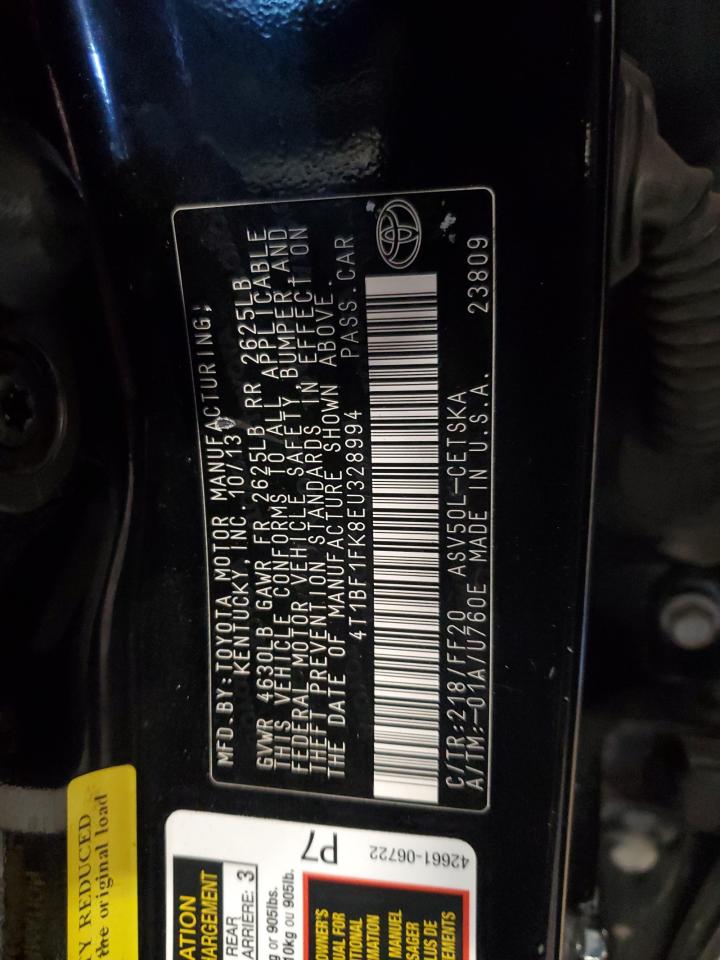 2014 Toyota Camry L VIN: 4T1BF1FK8EU328994 Lot: 81943285