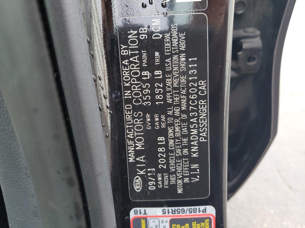 2012 Kia Rio Lx VIN: KNADM5A37C6021311 Lot: 90344255