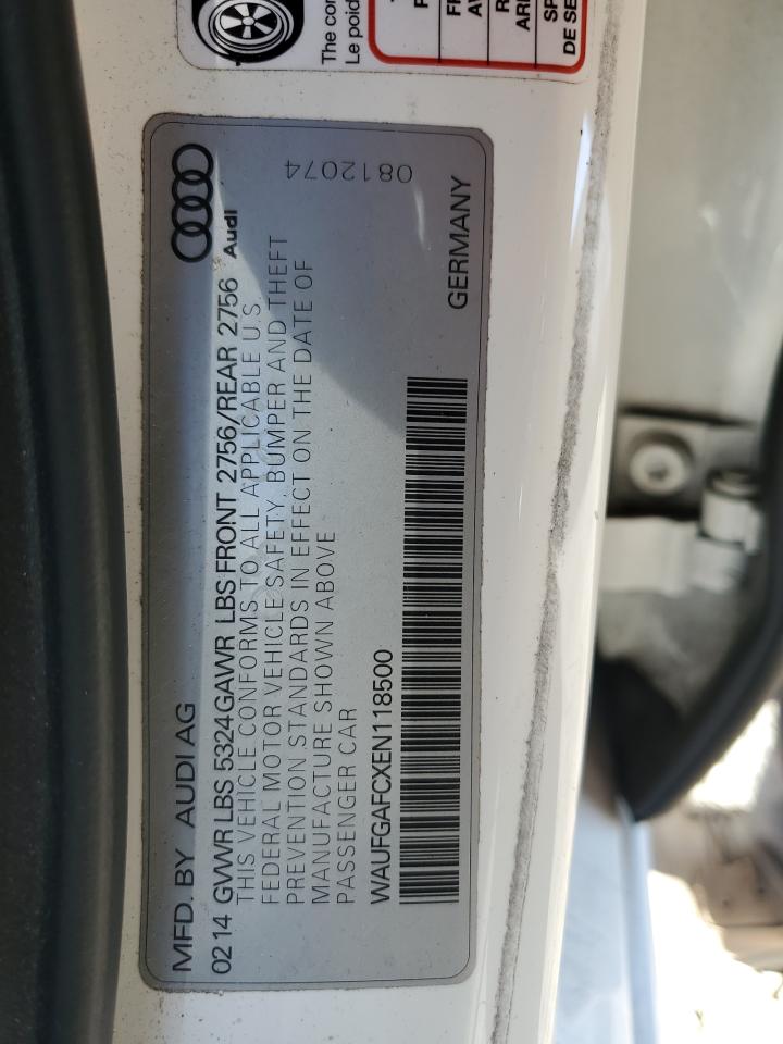 2014 Audi A6 Premium Plus VIN: WAUFGAFCXEN118500 Lot: 85397505