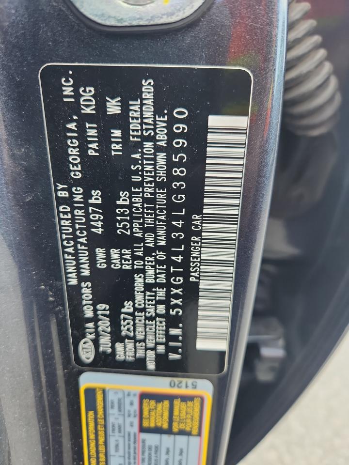 2020 Kia Optima Lx VIN: 5XXGT4L34LG385990 Lot: 85746065