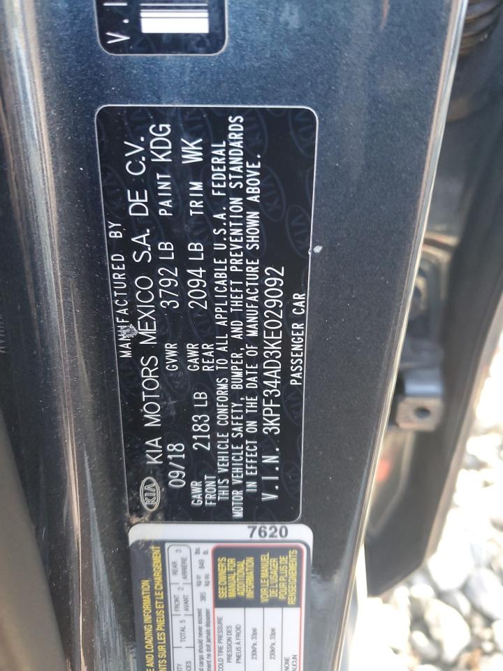 2019 Kia Forte Gt Line VIN: 3KPF34AD3KE029092 Lot: 82687545
