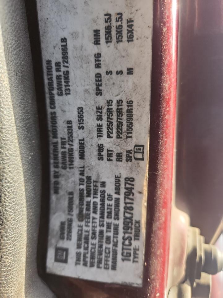 2007 GMC Canyon VIN: 1GTCS199X78179478 Lot: 82305175