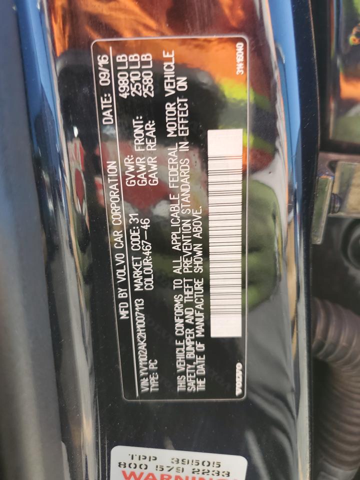 2017 Volvo S90 T5 Momentum VIN: YV1102AK2H1007113 Lot: 90873255