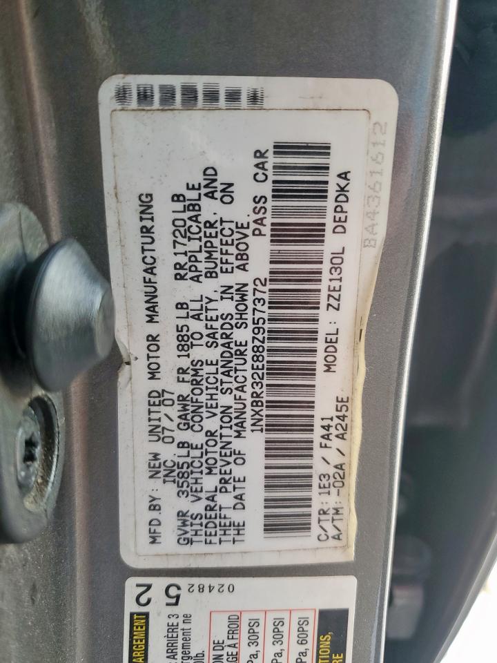 2008 Toyota Corolla Ce VIN: 1NXBR32E88Z957372 Lot: 85283715