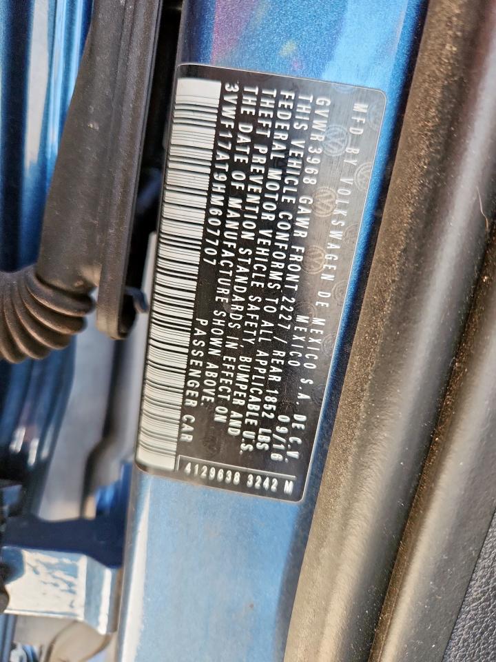 2017 Volkswagen Beetle 1.8T VIN: 3VWF17AT9HM607707 Lot: 90621725