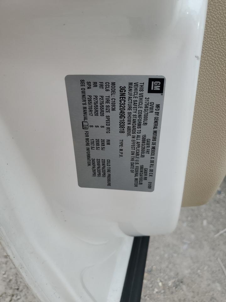 2009 Chevrolet Avalanche C1500 Ltz VIN: 3GNEC32049G183818 Lot: 89546475