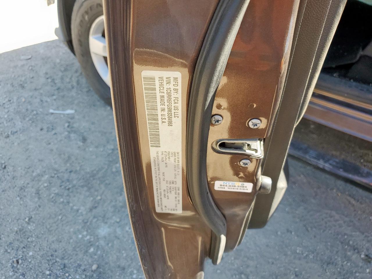 2021 Ram 1500 Classic Tradesman VIN: 1C6RR6FG9MS584968 Lot: 90732975