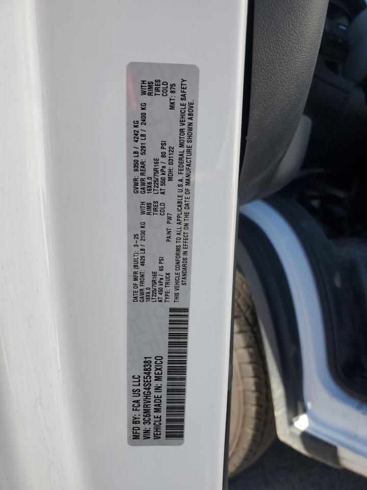2025 Ram Promaster 3500 3500 High VIN: 3C6MRVHG4SE548381 Lot: 86170905