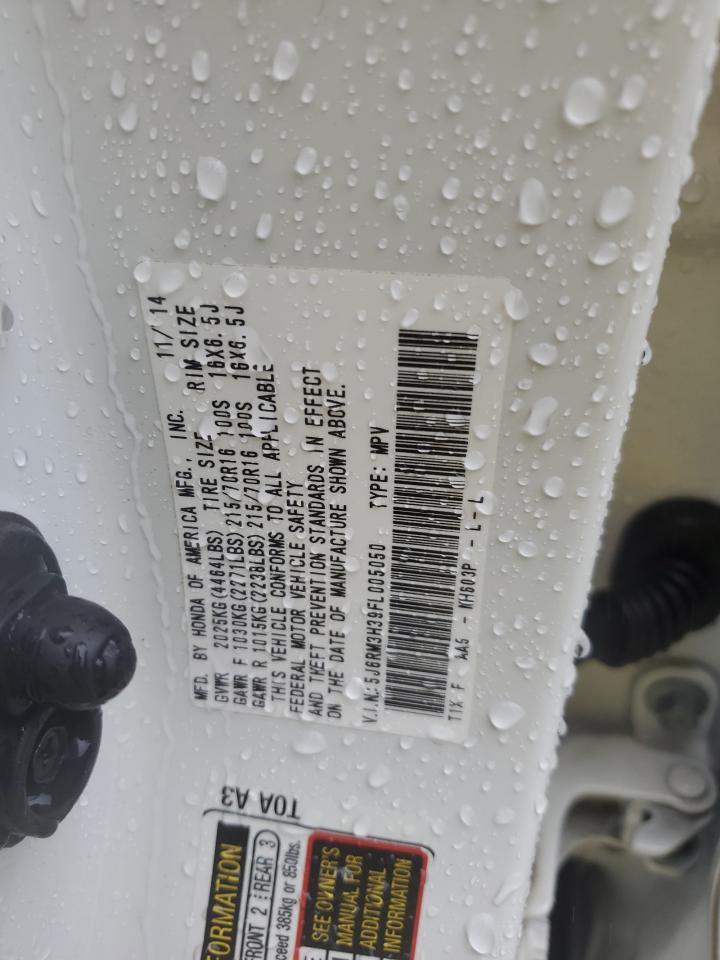 2015 Honda Cr-V Lx VIN: 5J6RM3H39FL005050 Lot: 85379065