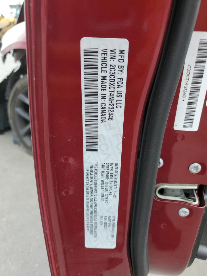 2022 Dodge Charger R/T VIN: 2C3CDXCT4NH232446 Lot: 89455865