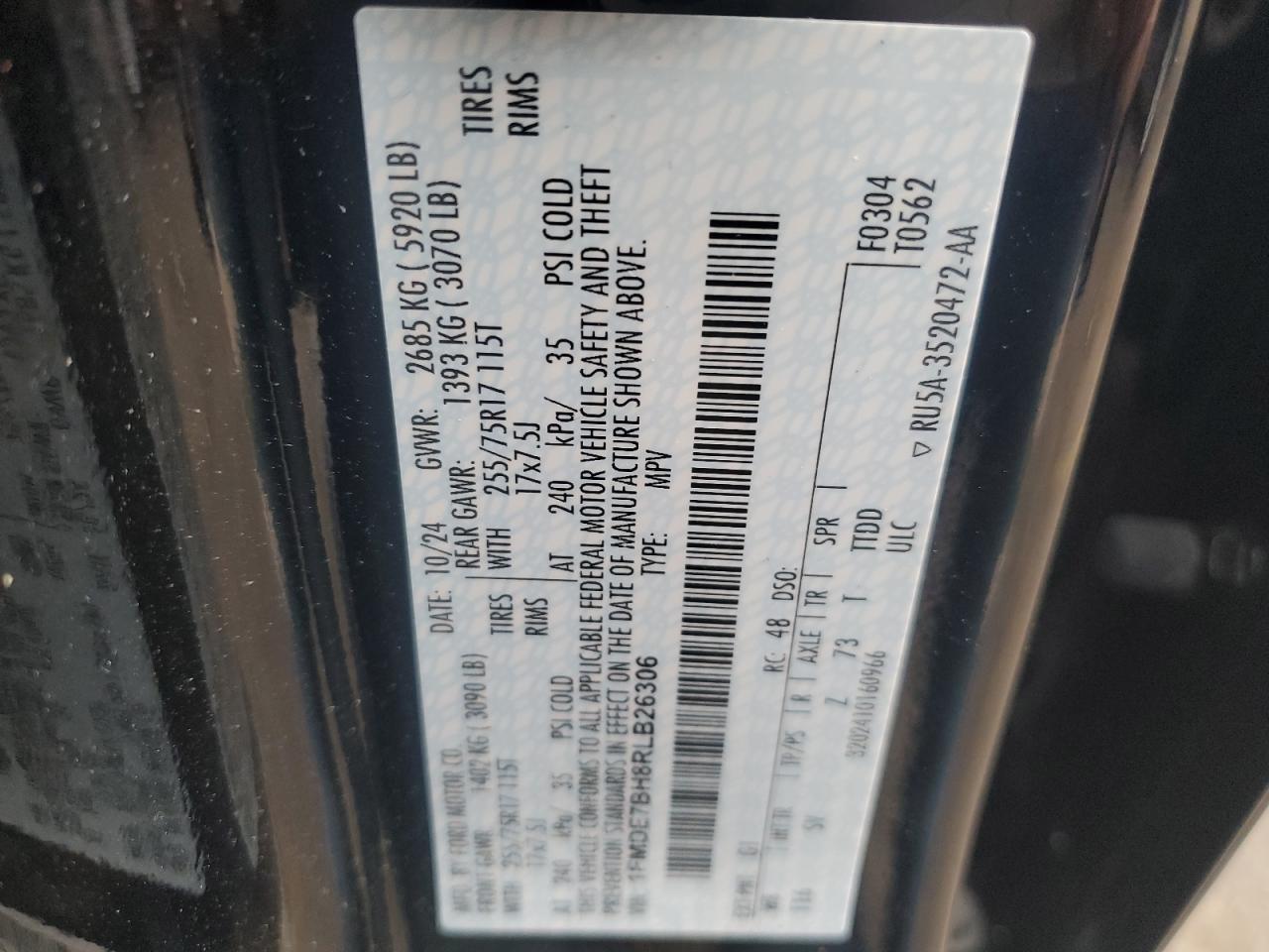 2024 Ford Bronco Big Bend VIN: 1FMDE7BH8RLB26306 Lot: 86292835