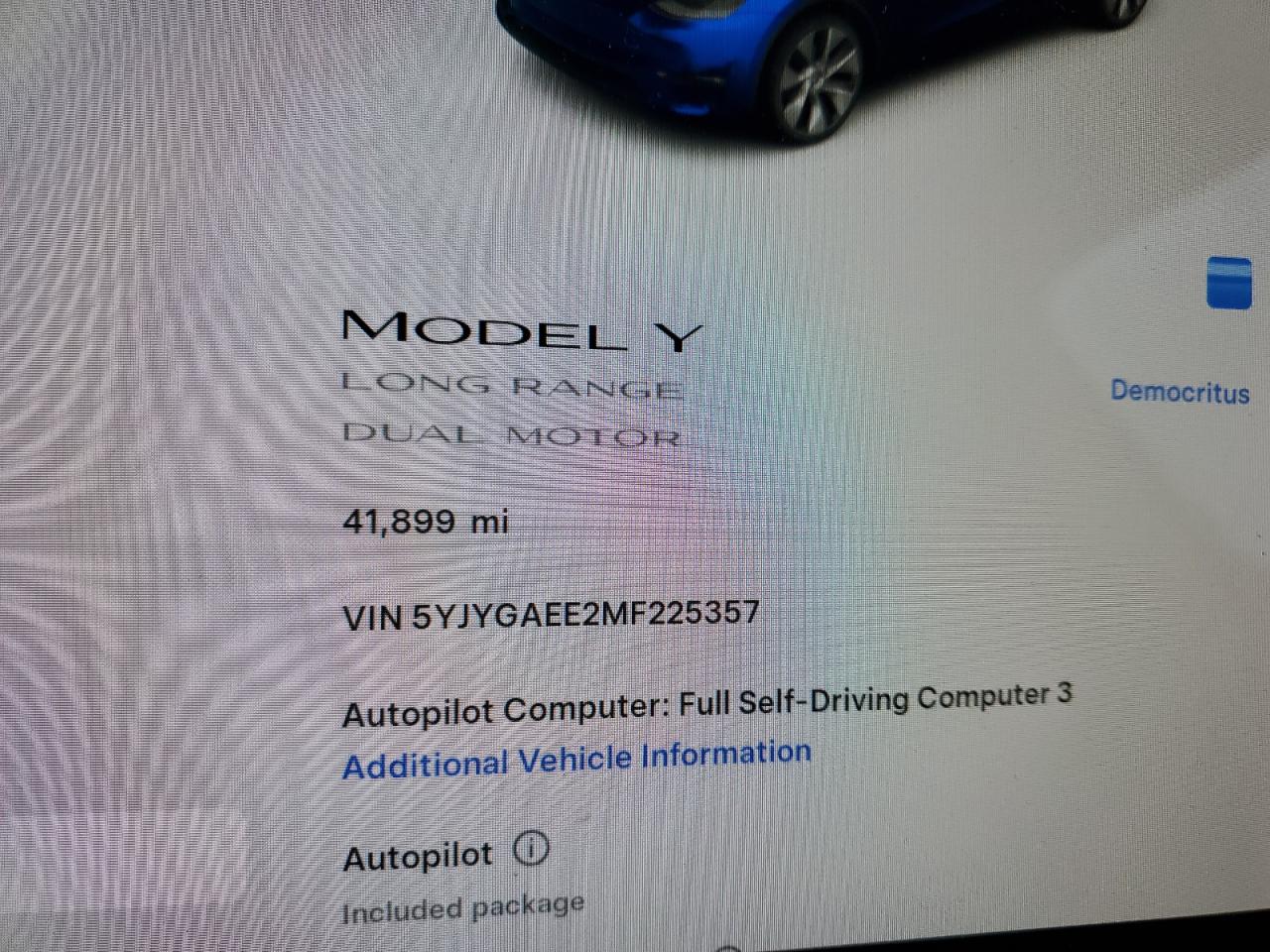 2021 Tesla Model Y VIN: 5YJYGAEE2MF225357 Lot: 89530115