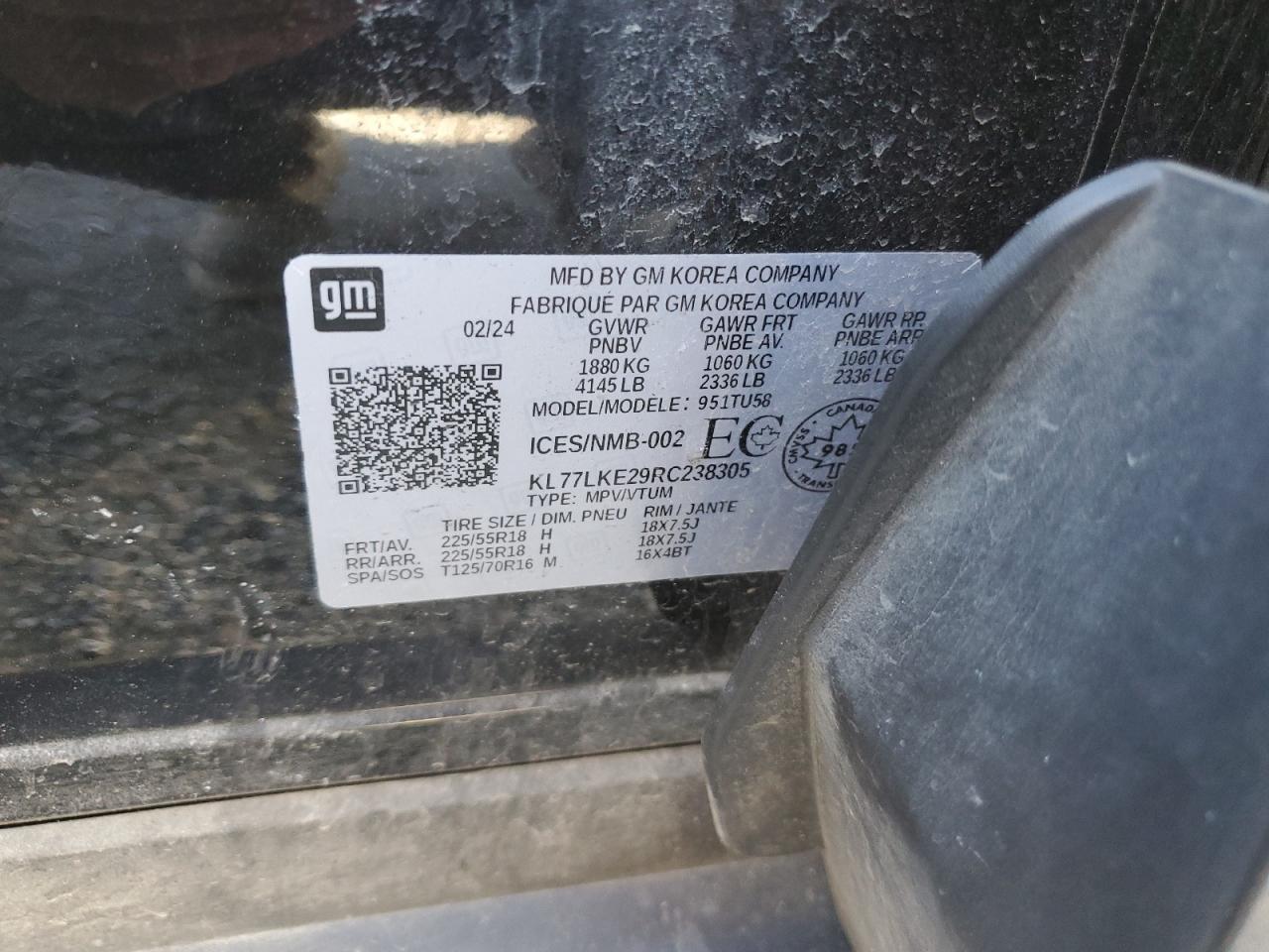 2024 Chevrolet Trax Activ VIN: KL77LKE29RC238305 Lot: 86139365