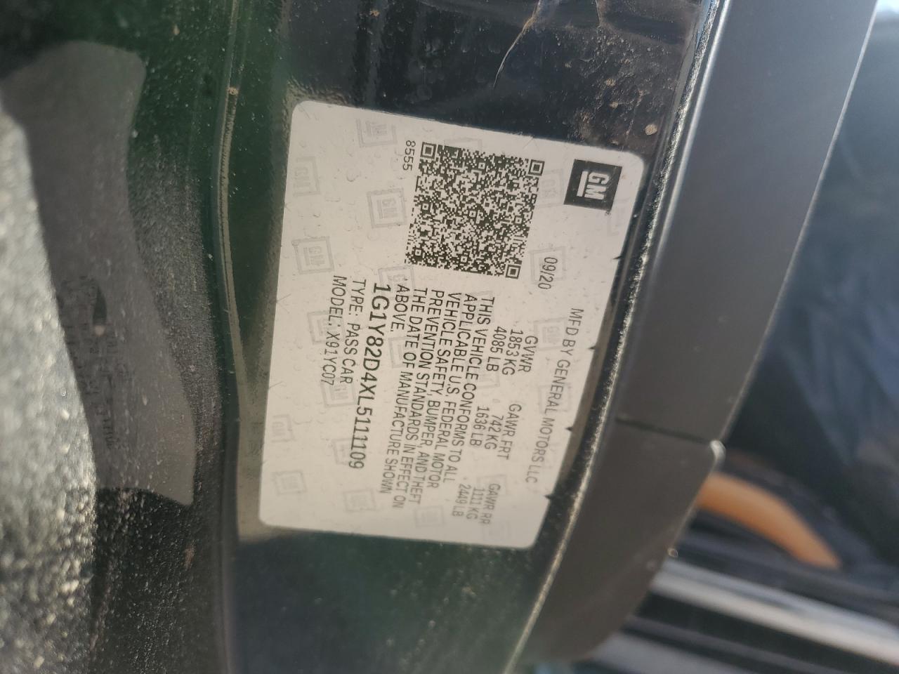 2020 Chevrolet Corvette Stingray 3Lt VIN: 1G1Y82D4XL5111109 Lot: 86890505