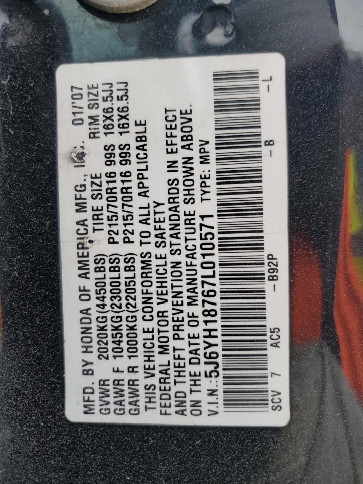 2007 Honda Element Ex VIN: 5J6YH18767L010571 Lot: 90070915