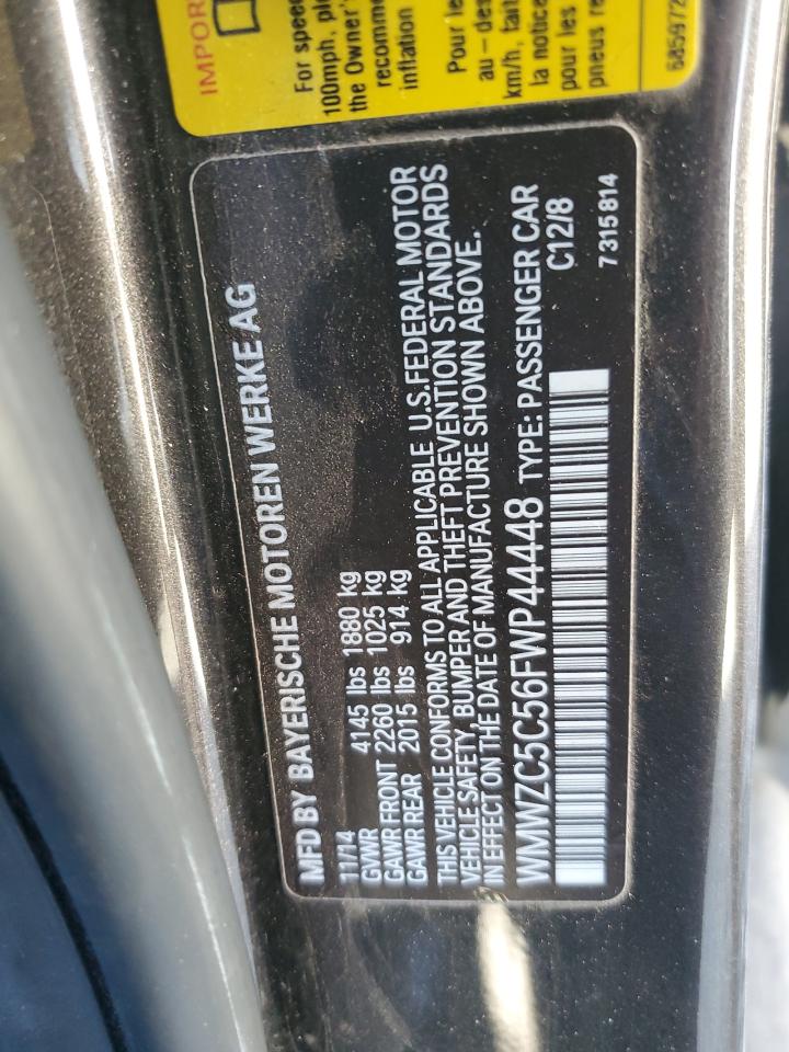 2015 Mini Cooper S Countryman VIN: WMWZC5C56FWP44448 Lot: 82427735