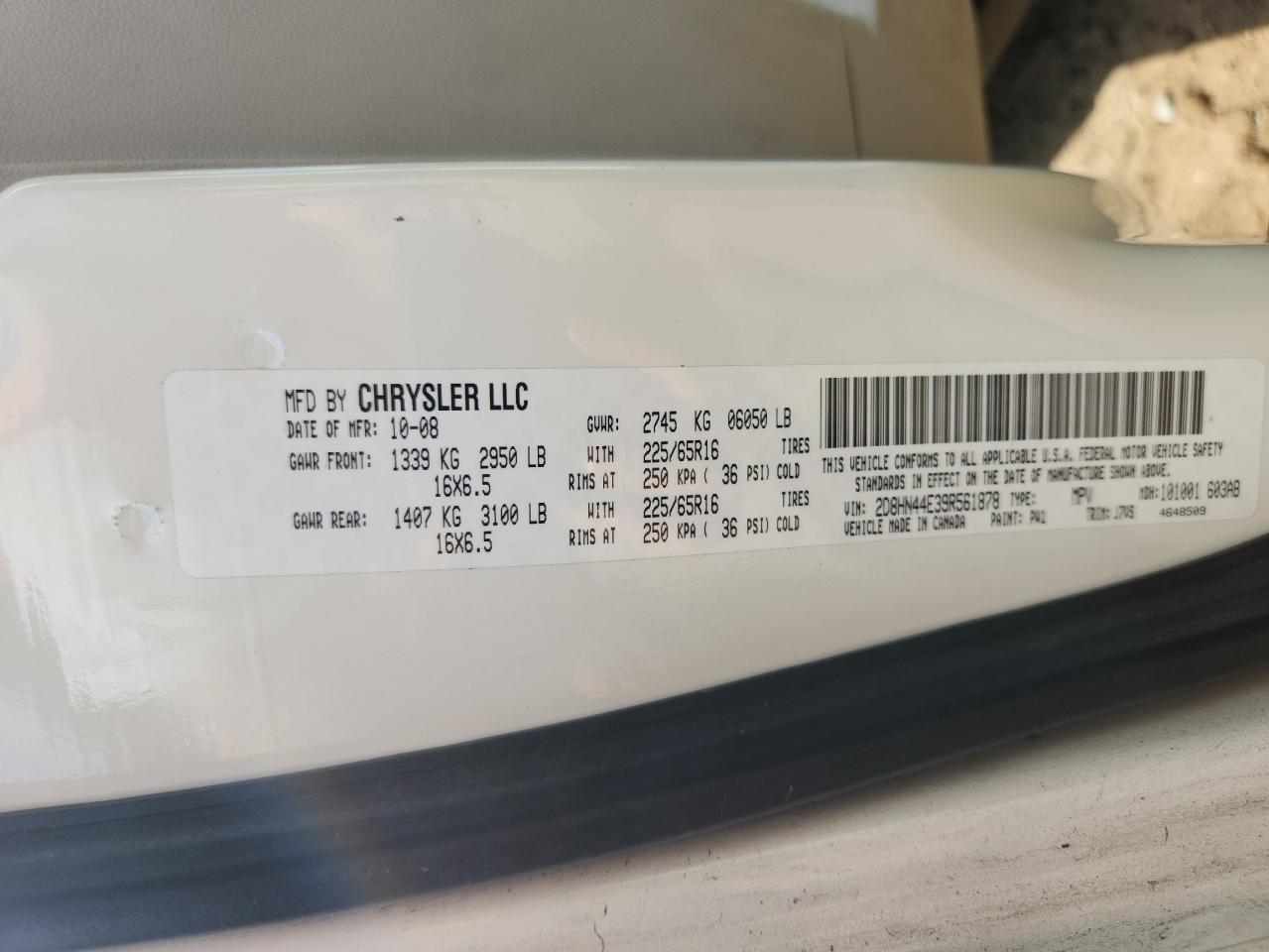 2009 Dodge Grand Caravan Se VIN: 2D8HN44E39R561878 Lot: 82343935