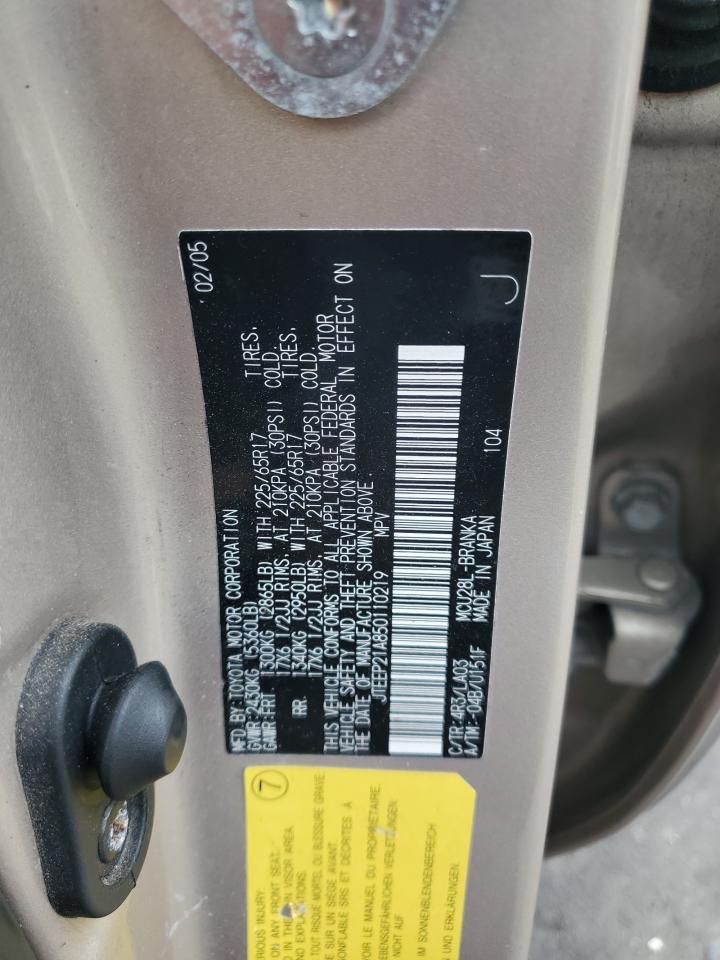 2005 Toyota Highlander Limited VIN: JTEEP21A850110219 Lot: 86306615