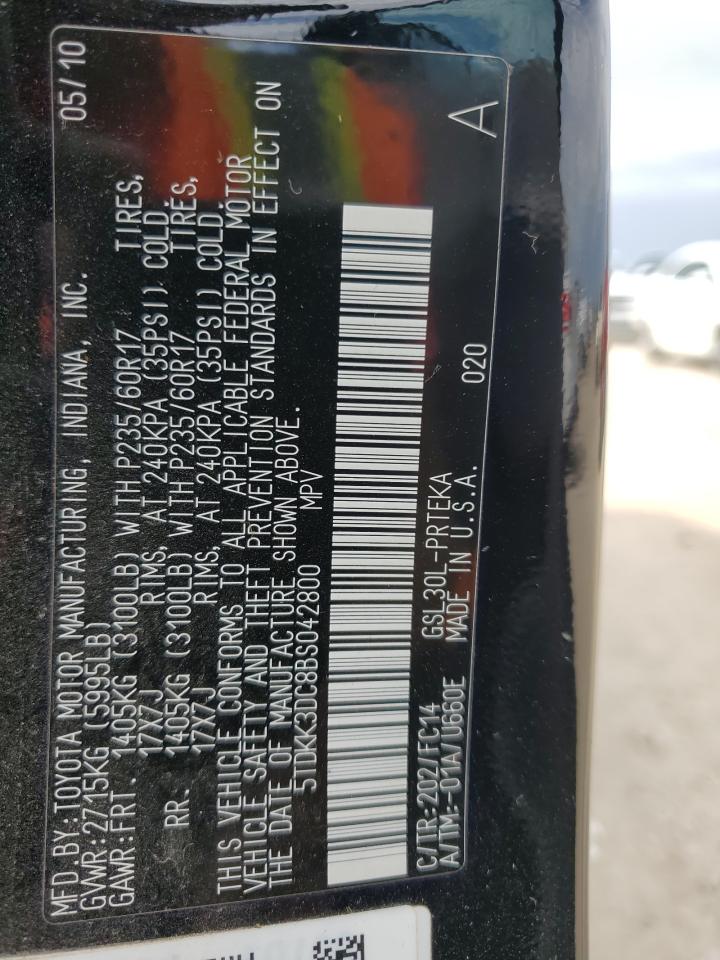 2011 Toyota Sienna Le VIN: 5TDKK3DC8BS042800 Lot: 83857695