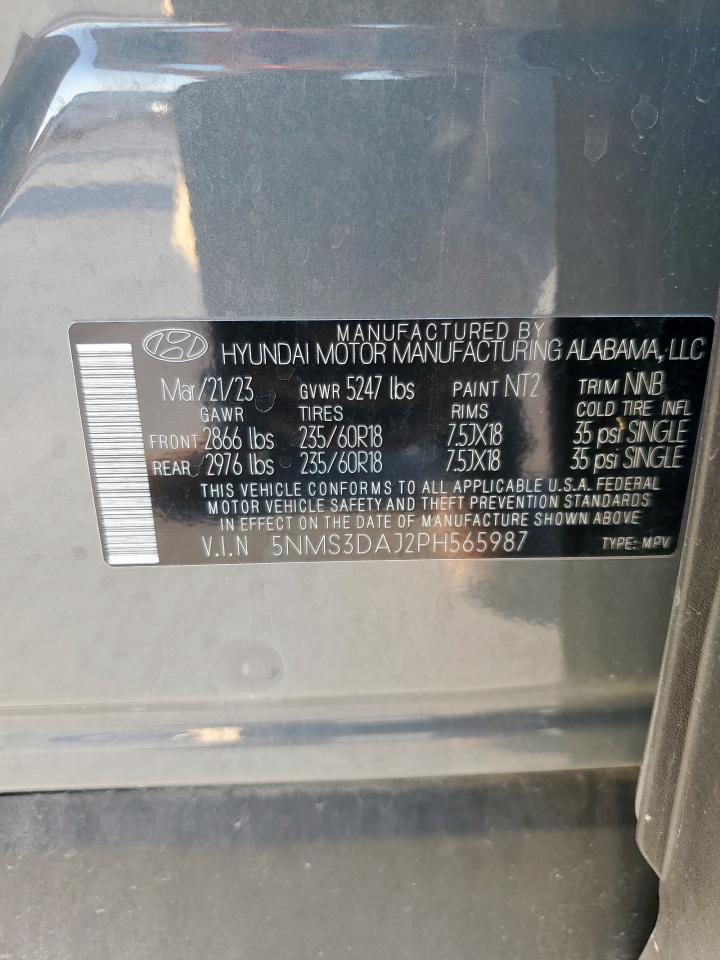 2023 Hyundai Santa Fe Sel Premium VIN: 5NMS3DAJ2PH565987 Lot: 84031835