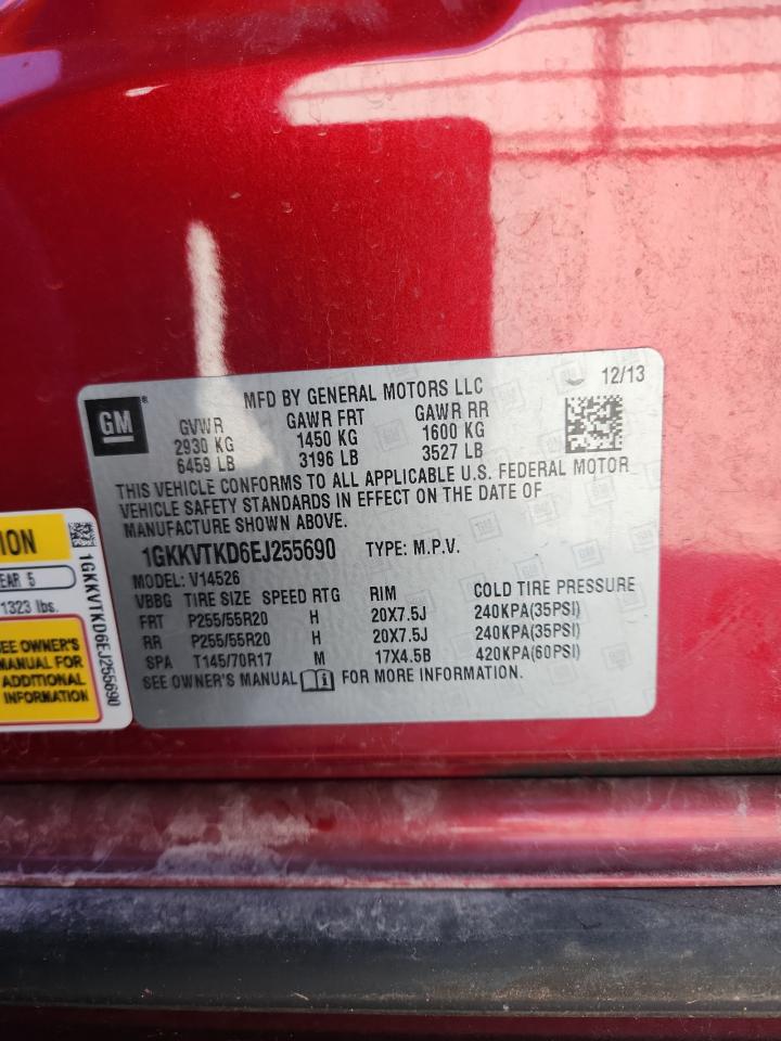 2014 GMC Acadia Denali VIN: 1GKKVTKD6EJ255690 Lot: 85685335