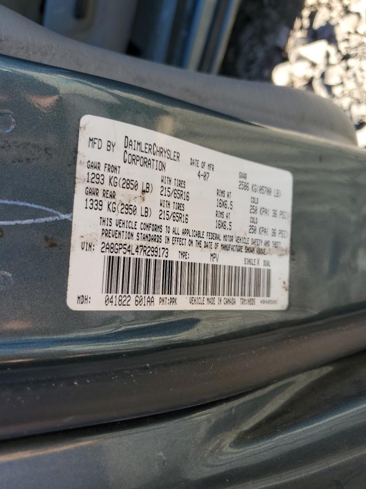 2007 Chrysler Town & Country Touring VIN: 2A8GP54L47R299173 Lot: 87388165
