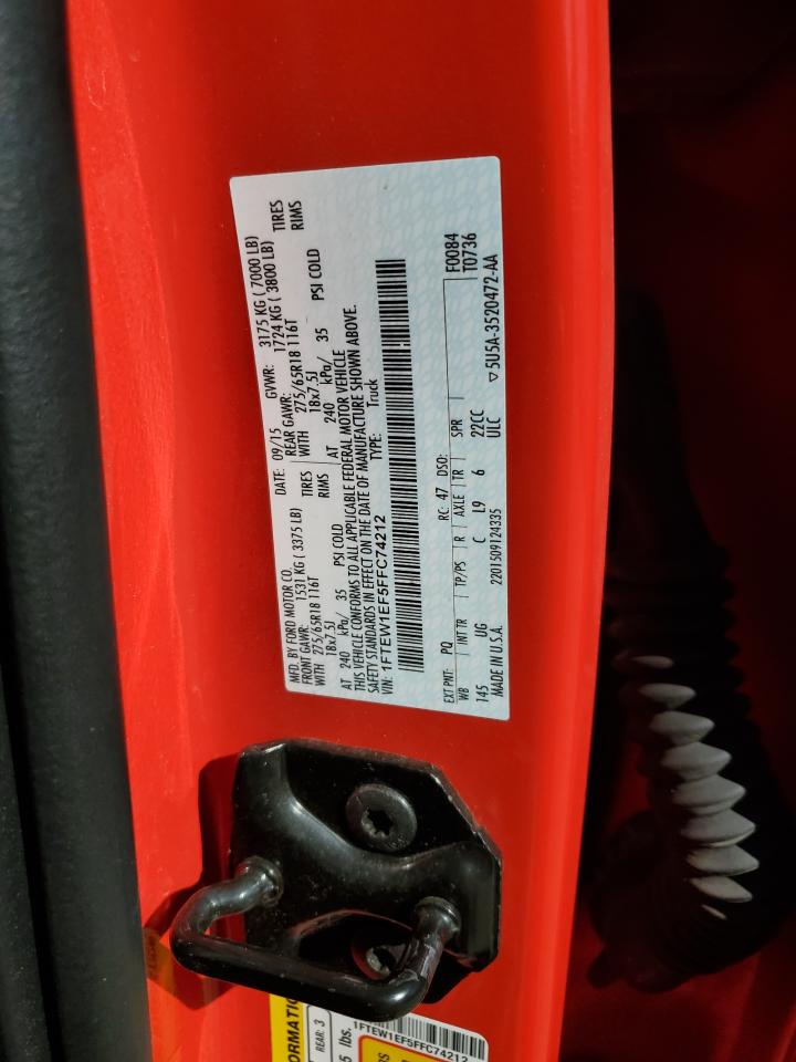 2015 Ford F150 Supercrew VIN: 1FTEW1EF5FFC74212 Lot: 85860925