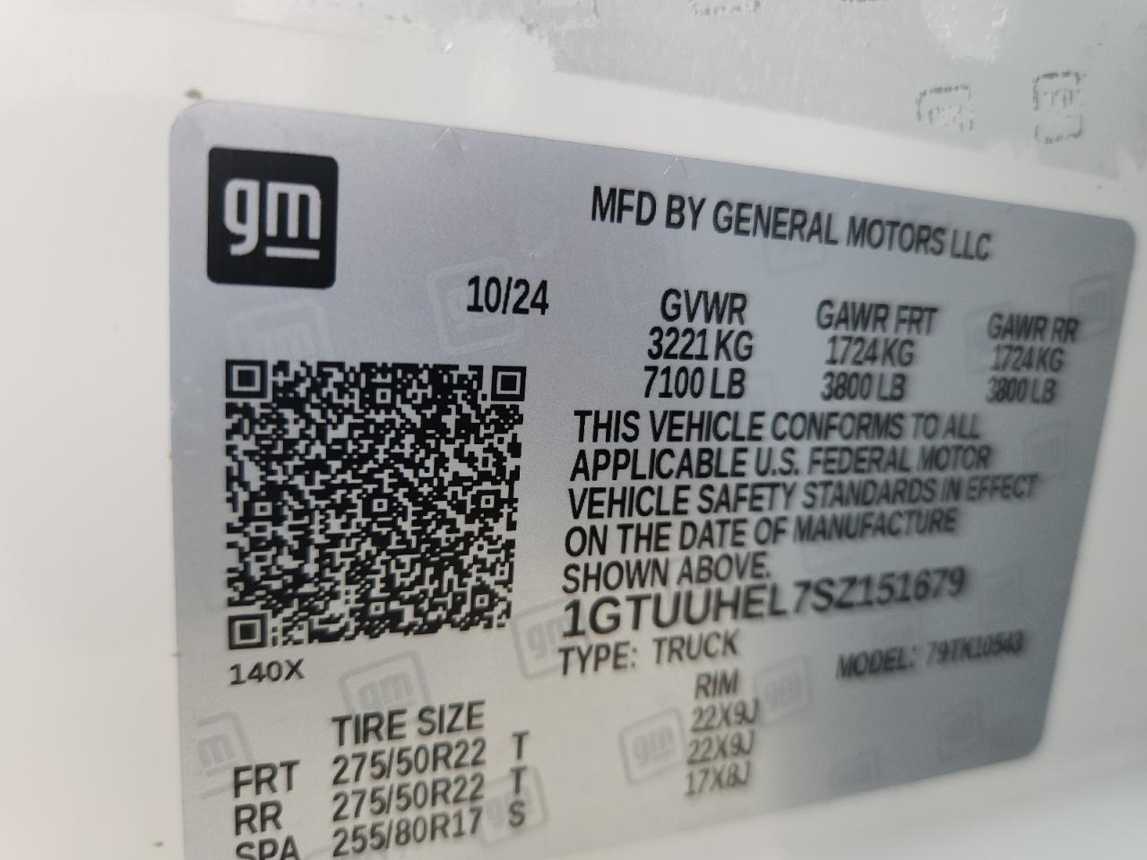 2025 GMC Sierra K1500 Denali Ultimate VIN: 1GTUUHEL7SZ151679 Lot: 87106415