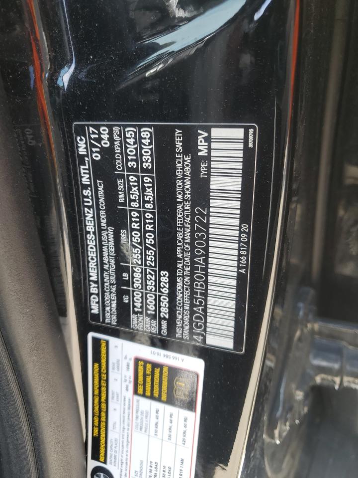 2017 Mercedes-Benz Gle 350 4Matic VIN: 4JGDA5HB0HA903722 Lot: 84045295