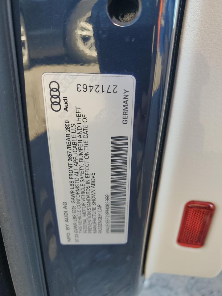 2023 Audi A6 Premium Plus VIN: WAUE3BF23PN092989 Lot: 89722885
