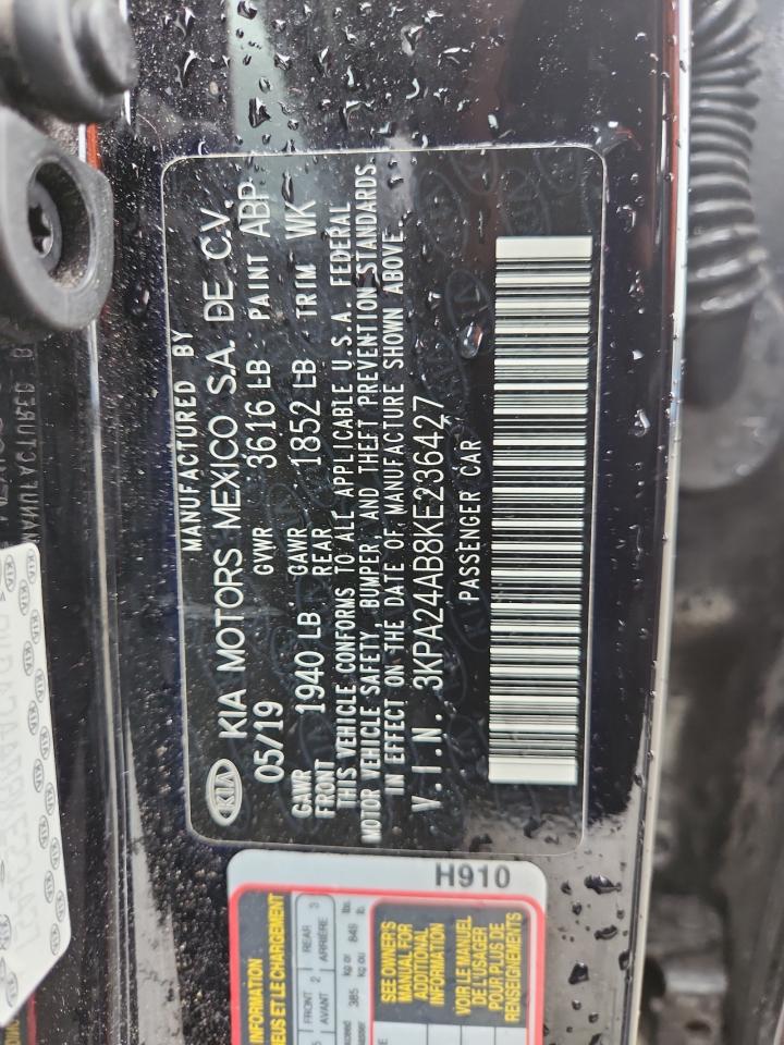 2019 Kia Rio S VIN: 3KPA24AB8KE236427 Lot: 86264245