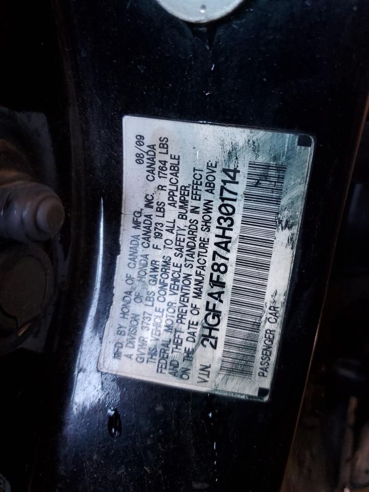 2010 Honda Civic Ex VIN: 2HGFA1F87AH301714 Lot: 85579865