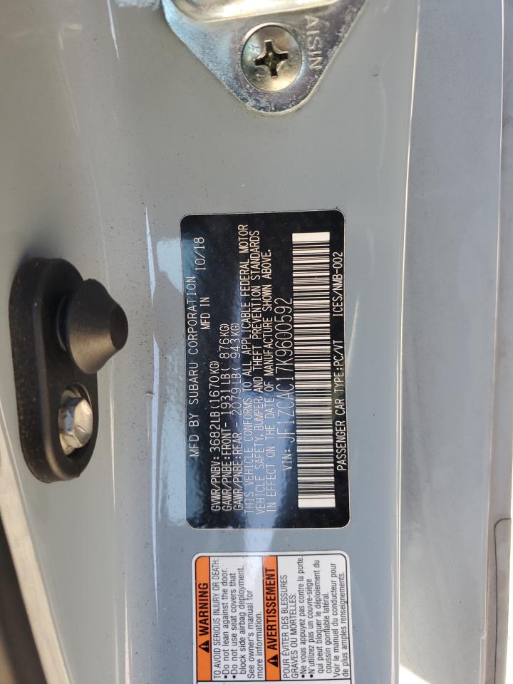 2019 Subaru Brz Limited VIN: JF1ZCAC17K9600592 Lot: 86779365