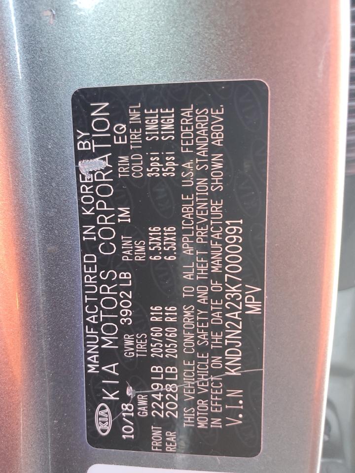 2019 Kia Soul VIN: KNDJN2A23K7000991 Lot: 82375755