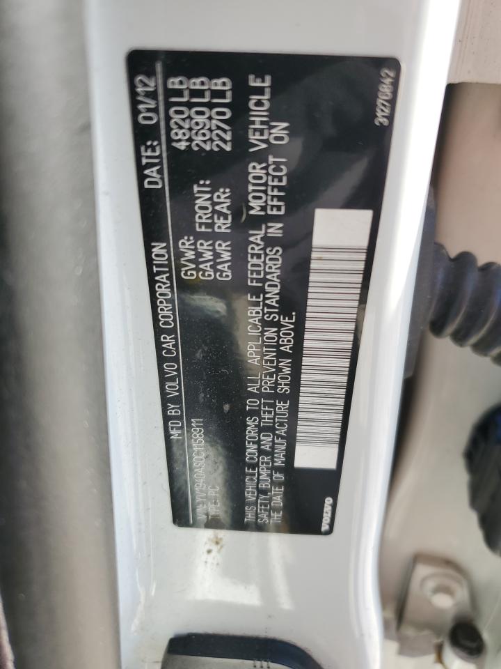 2012 Volvo S80 3.2 VIN: YV1940AS0C1158911 Lot: 83837975