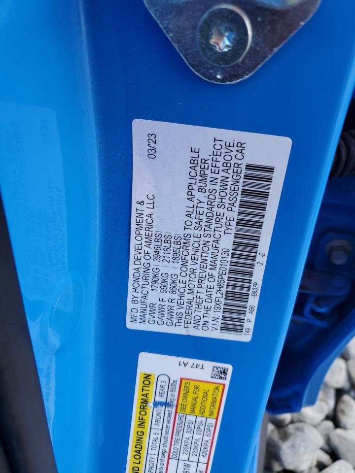2023 Honda Civic Sport VIN: 19XFL2H85PE010130 Lot: 85903365