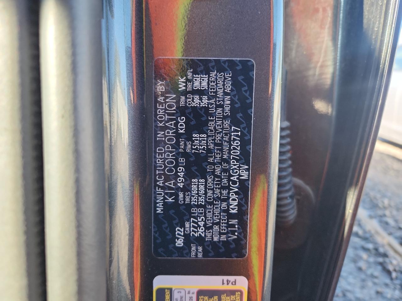 2023 Kia Sportage Ex VIN: KNDPVCAGXP7026717 Lot: 86308235