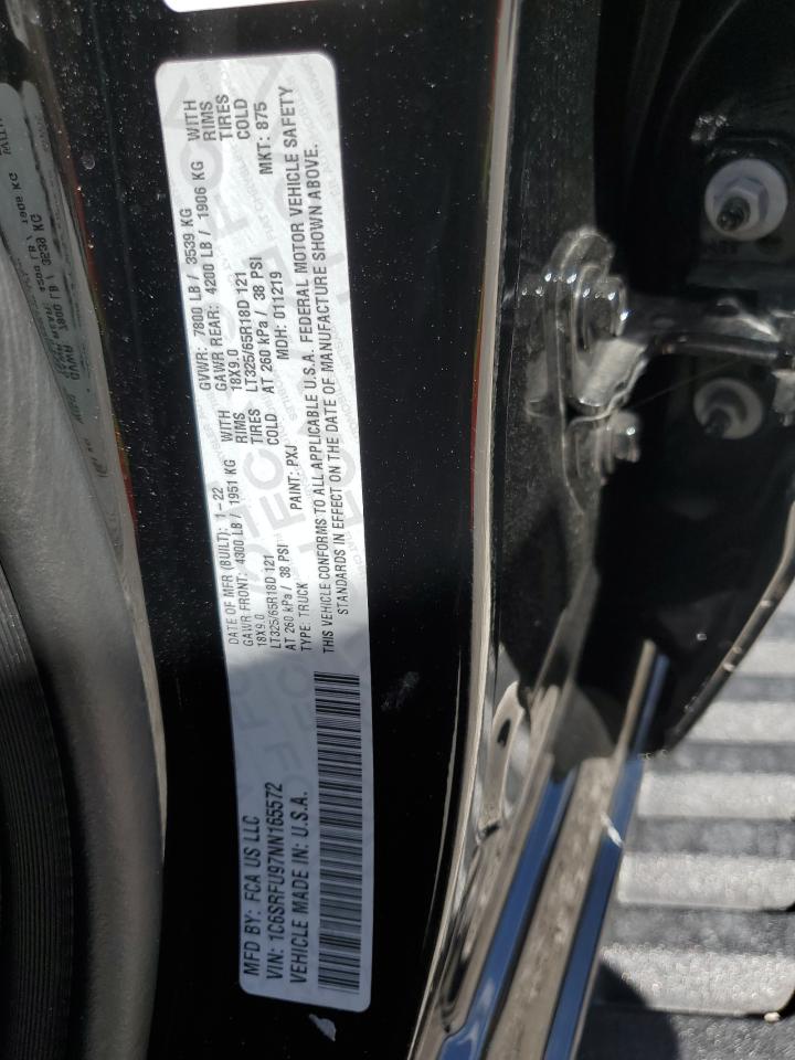 2022 Ram 1500 Trx VIN: 1C6SRFU97NN165572 Lot: 87071985