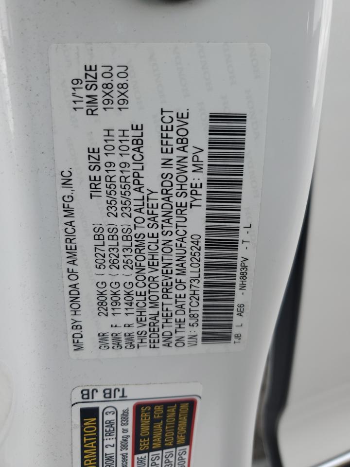 2020 Acura Rdx Advance VIN: 5J8TC2H73LL025240 Lot: 90637765