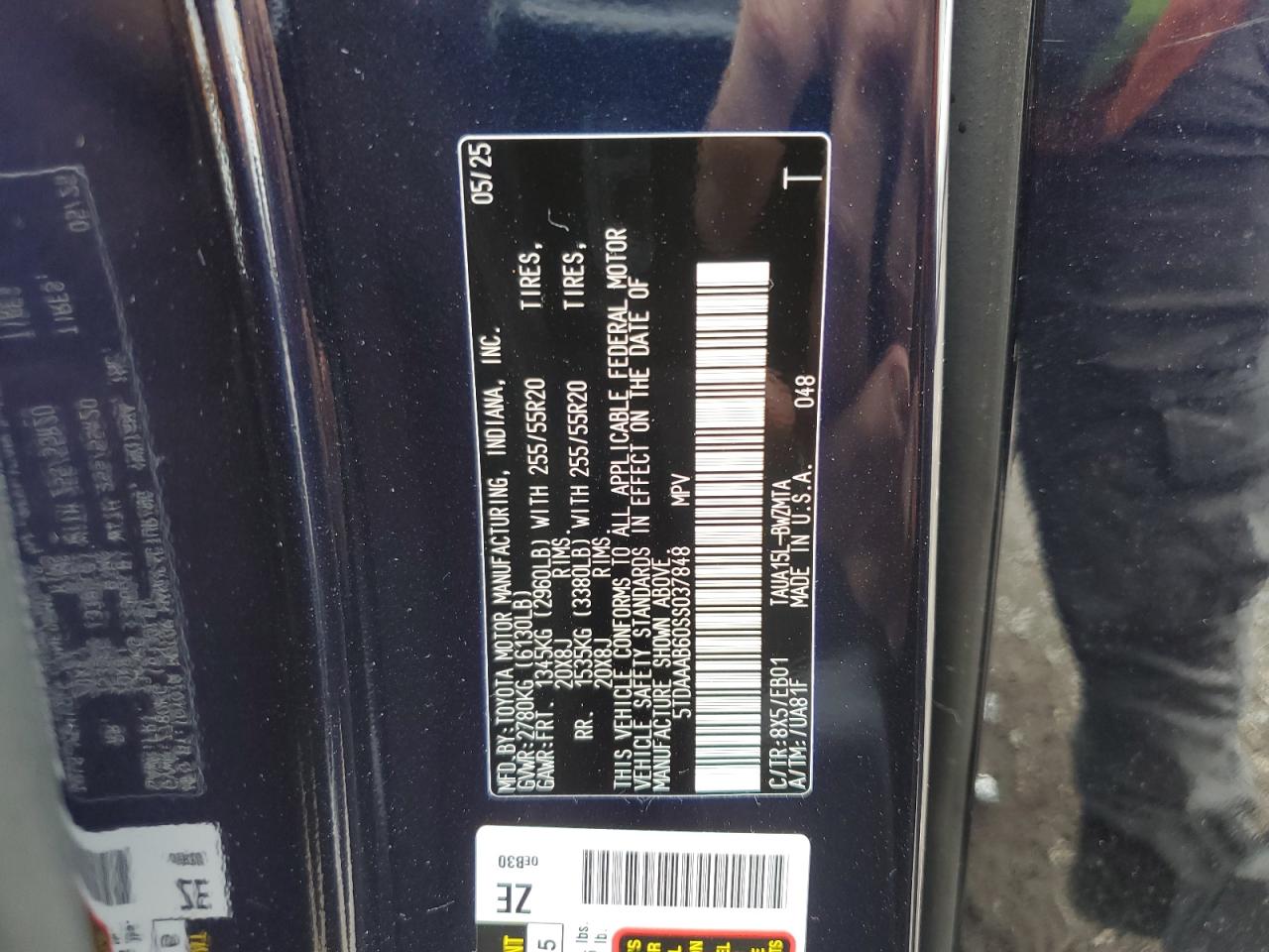 2025 Lexus Tx 350 Base VIN: 5TDAAAB60SS037848 Lot: 86521105