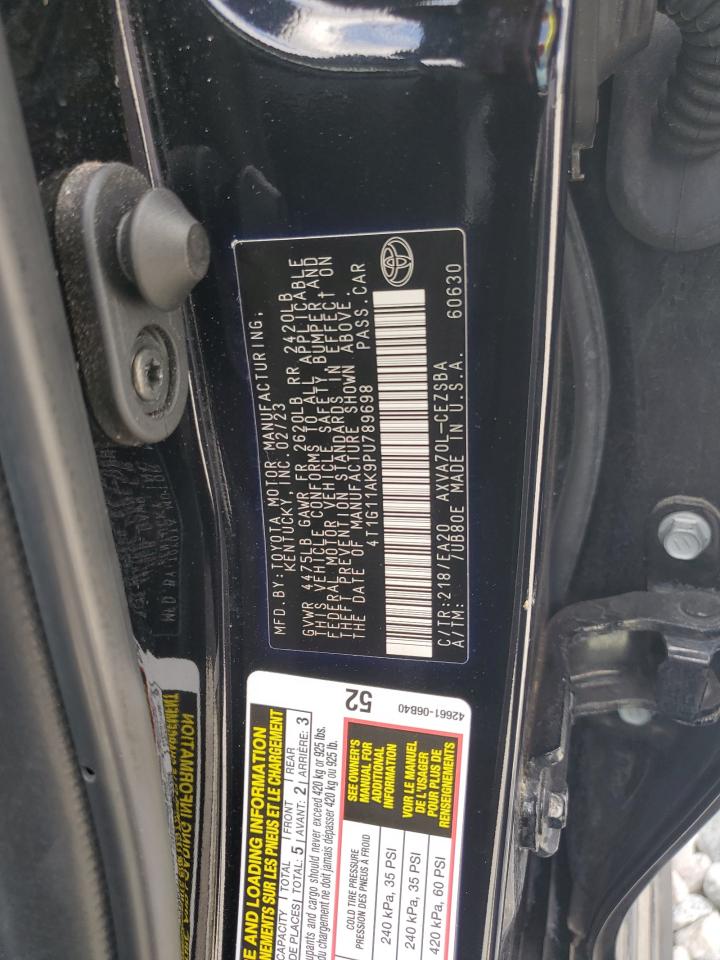 2023 Toyota Camry Se Night Shade VIN: 4T1G11AK9PU789698 Lot: 84597485